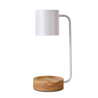 Ember Candle Warmer Lamp | Dimmable Wax Melter with Wood Base – Flameless Jar Candle Warmer