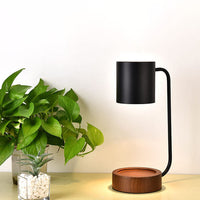 Ember Candle Warmer Lamp | Dimmable Wax Melter with Wood Base – Flameless Jar Candle Warmer