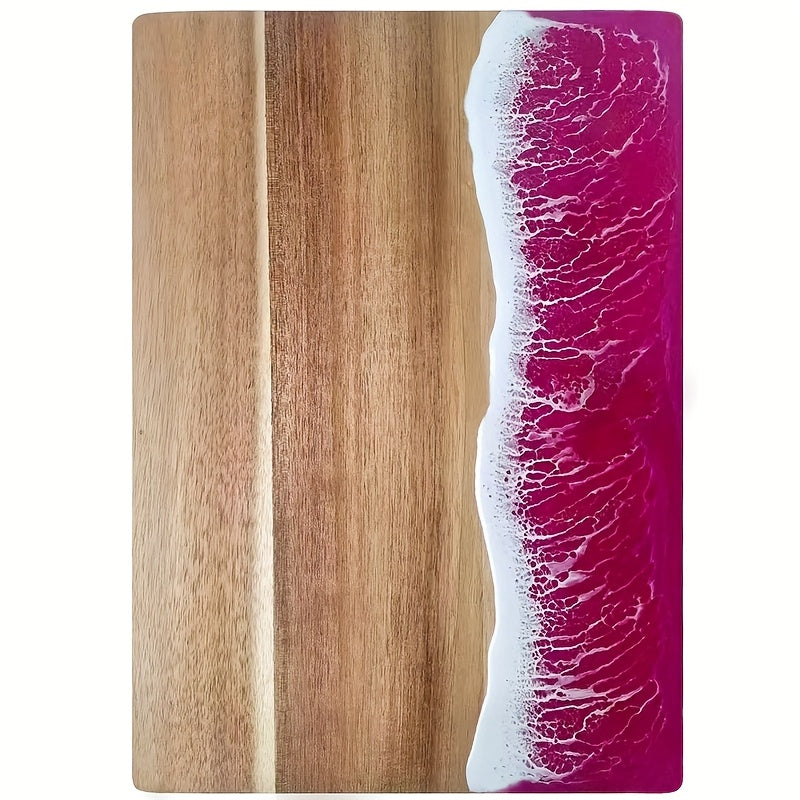 Wave Resin Cutting Board | Ocean-Inspired Acacia Wood Serving & Cheese Board