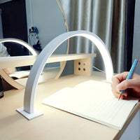 Dimmable USB LED Desk Lamp | Half Moon Arch Light for Nail Lash Vanity – White Black Pink