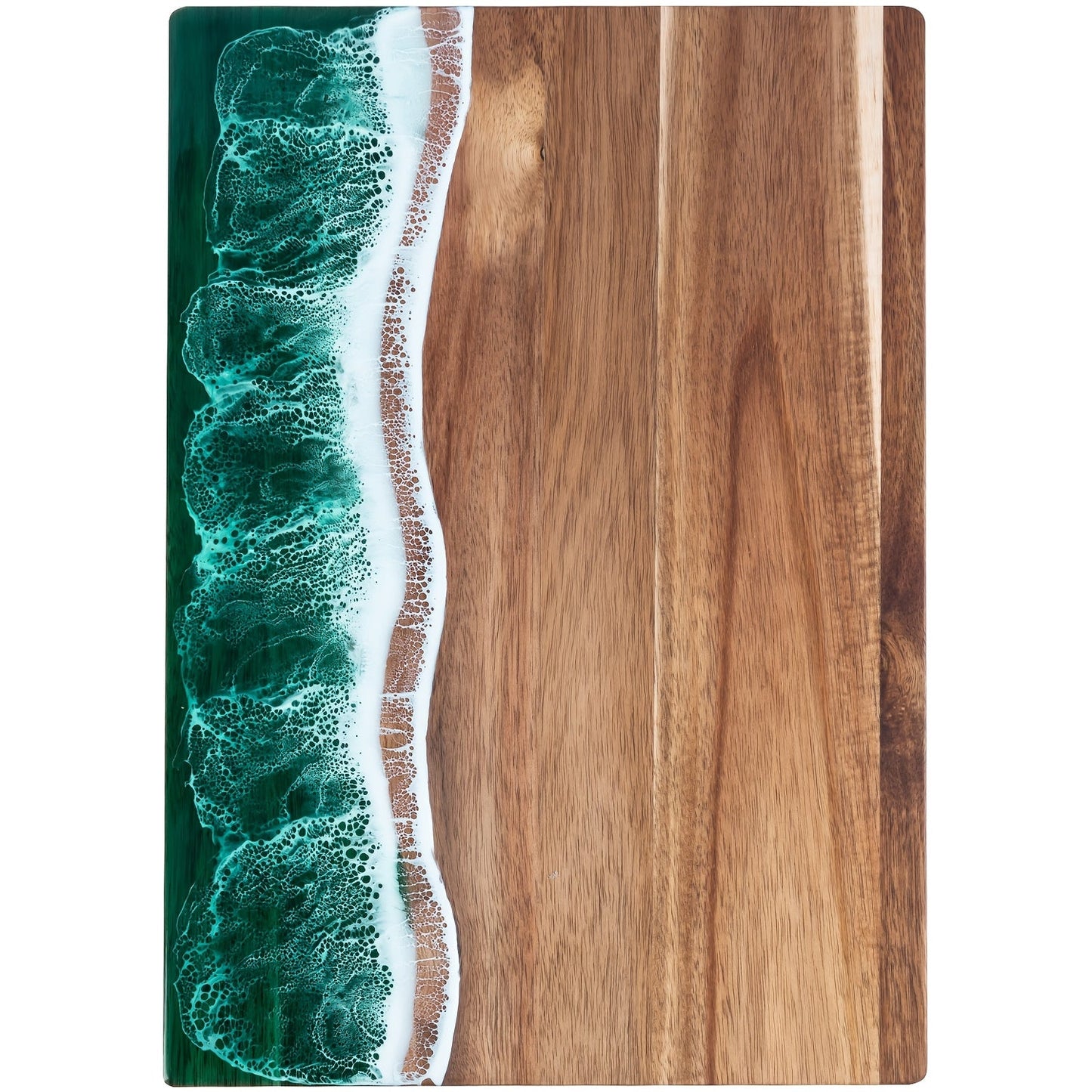 Wave Resin Cutting Board | Ocean-Inspired Acacia Wood Serving & Cheese Board