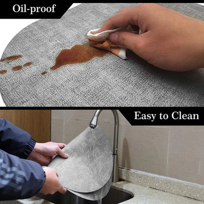 LinoMat | Oval Faux Leather Placemats – Heat Resistant & Non-Slip