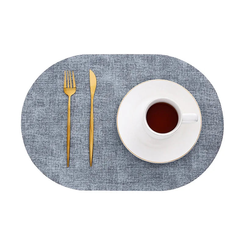 LinoMat | Oval Faux Leather Placemats – Heat Resistant & Non-Slip
