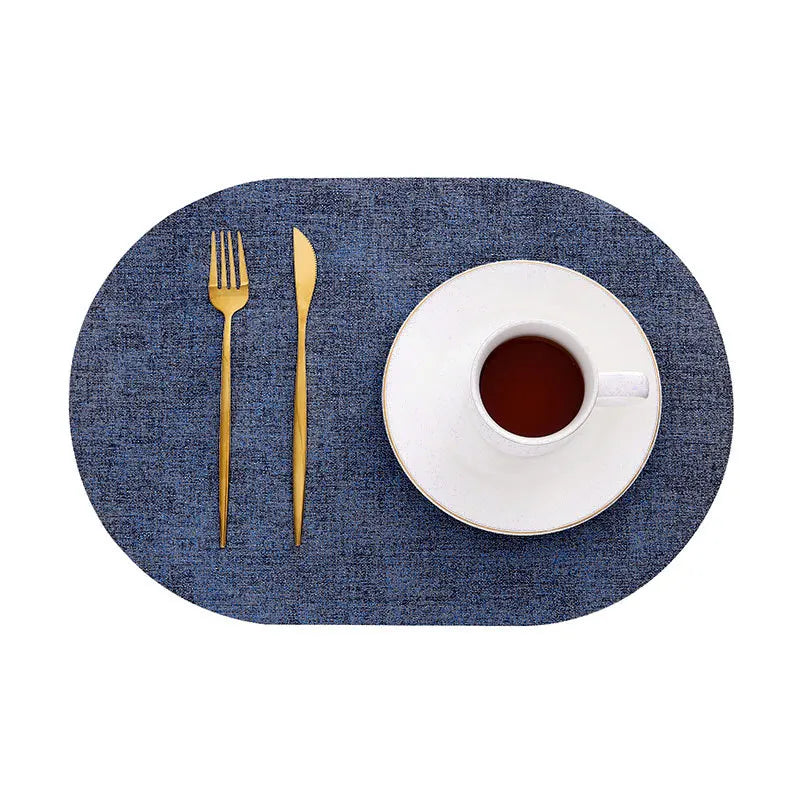 LinoMat | Oval Faux Leather Placemats – Heat Resistant & Non-Slip