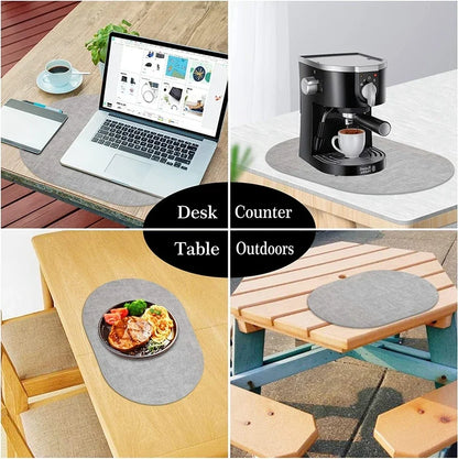 LinoMat | Oval Faux Leather Placemats – Heat Resistant & Non-Slip