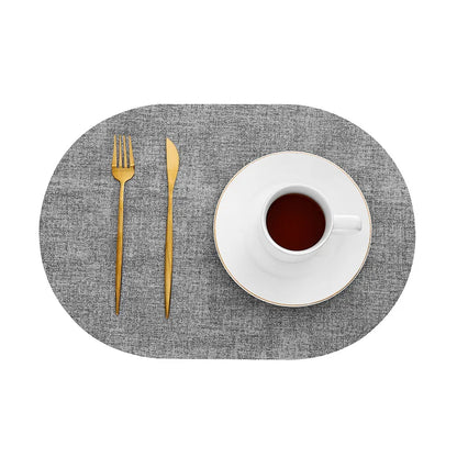 LinoMat | Oval Faux Leather Placemats – Heat Resistant & Non-Slip