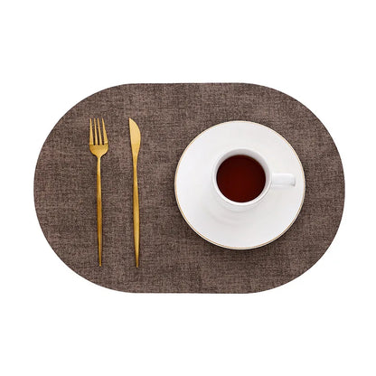 LinoMat | Oval Faux Leather Placemats – Heat Resistant & Non-Slip