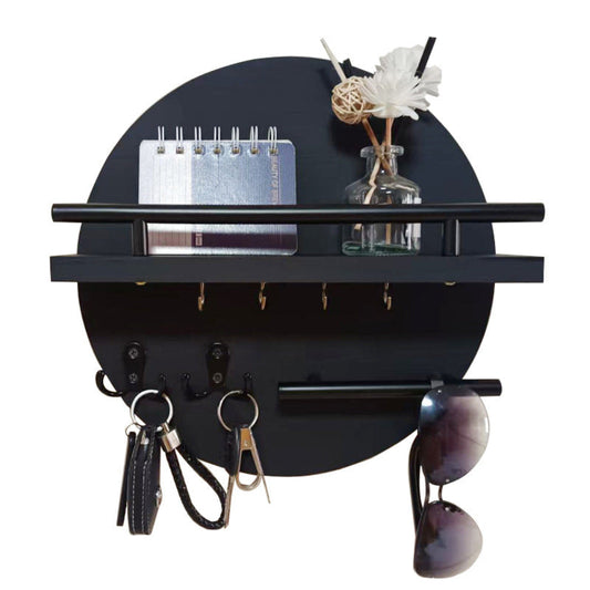 Round Wooden Key Holder | Eco-Friendly Wall Organizer